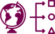 globe with shapes icon