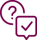 question mark and checkmark FAQ icon